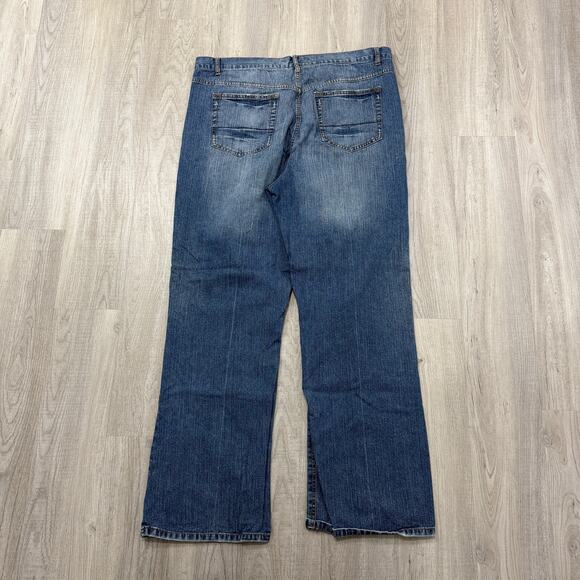 Vintage Emergency Exit Bootcut Jeans Men's 40x32 Blue Faded Western y2k Skater - Picture 6 of 10